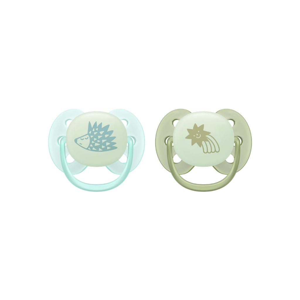 Philips AVENT Sucette +0 mois Soft Night Mystery Couleur/Motif Bleu/Vert ou Rose/Jaune