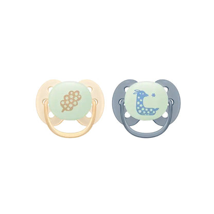 Philips AVENT Sucette +6 mois Soft Night Mystery Couleur/Motif  Jaune/Bleu ou Violet/Vert