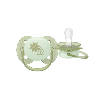 Philips AVENT Sucette +0 mois Soft Night Mystery Couleur/Motif Bleu/Vert ou Rose/Jaune