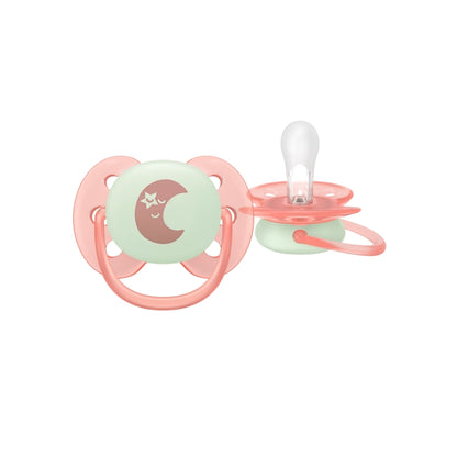 Philips AVENT Sucette +0 mois Soft Night Mystery Couleur/Motif Bleu/Vert ou Rose/Jaune