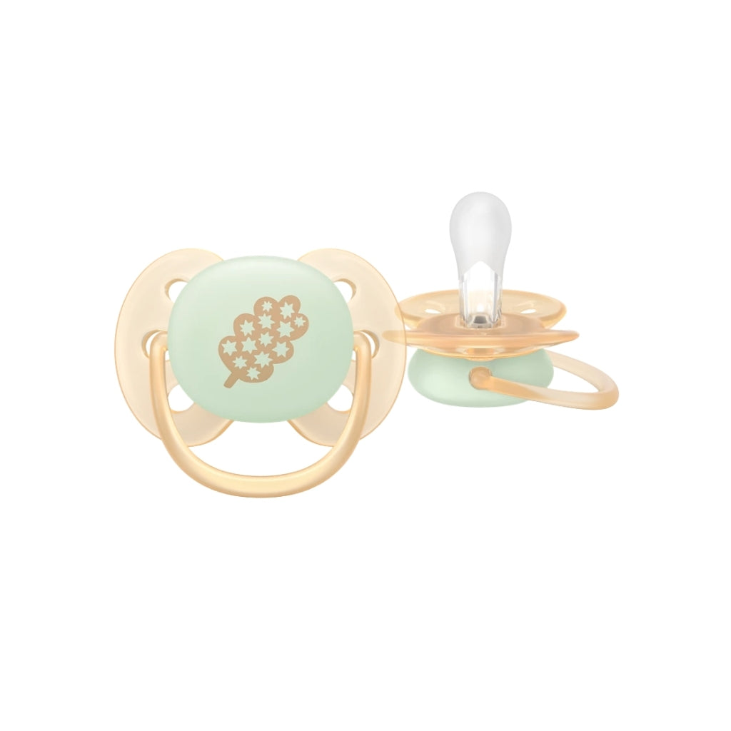 Philips AVENT Sucette +6 mois Soft Night Mystery Couleur/Motif  Jaune/Bleu ou Violet/Vert