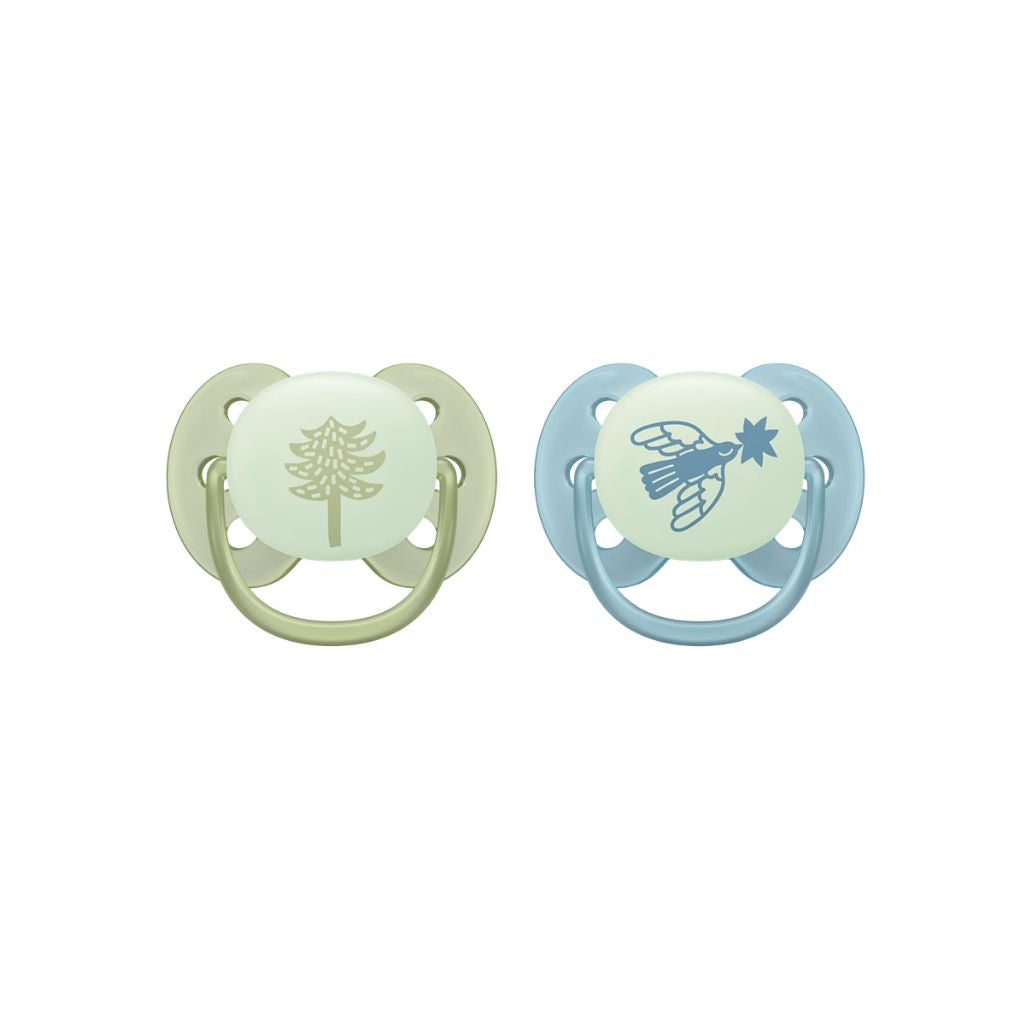 Philips AVENT Sucette +18 mois Soft Night Mystery Couleur/Motif Vert/Bleu ou Bleu/Orange