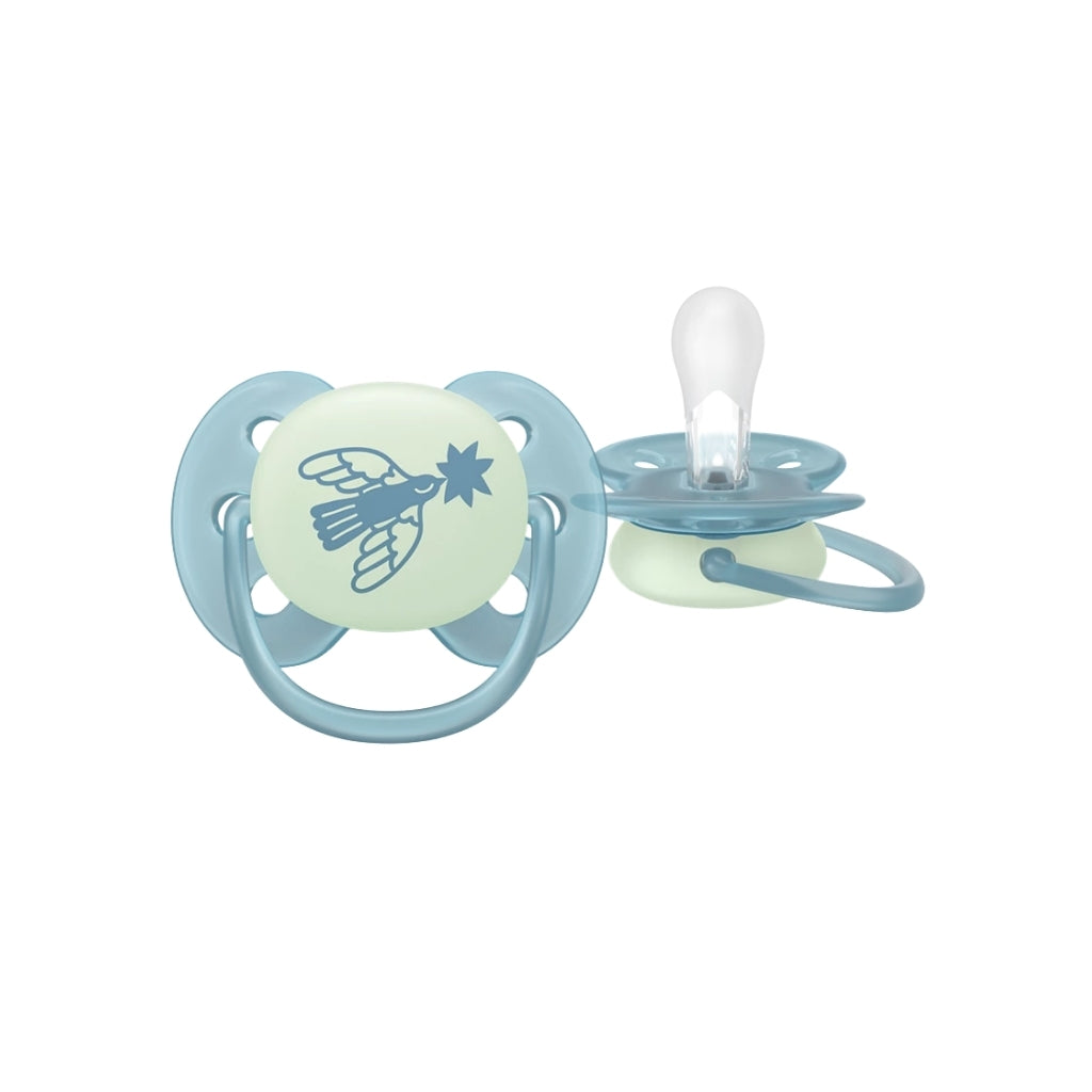 Philips AVENT Sucette +18 mois Soft Night Mystery Couleur/Motif Vert/Bleu ou Bleu/Orange