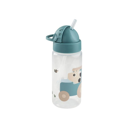 Done by Deer Drinkfles Met Rietje Tiny Farm Blue 350 ml