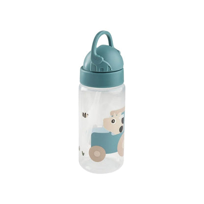 Done by Deer Drinkfles Met Rietje Tiny Farm Blue 350 ml