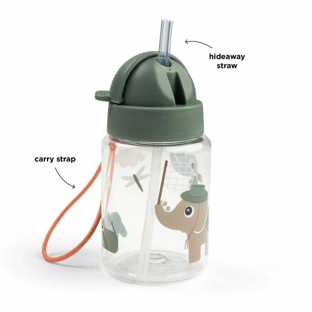 Done by Deer Drinkfles Met Rietje Tiny Trails Green 280 ml