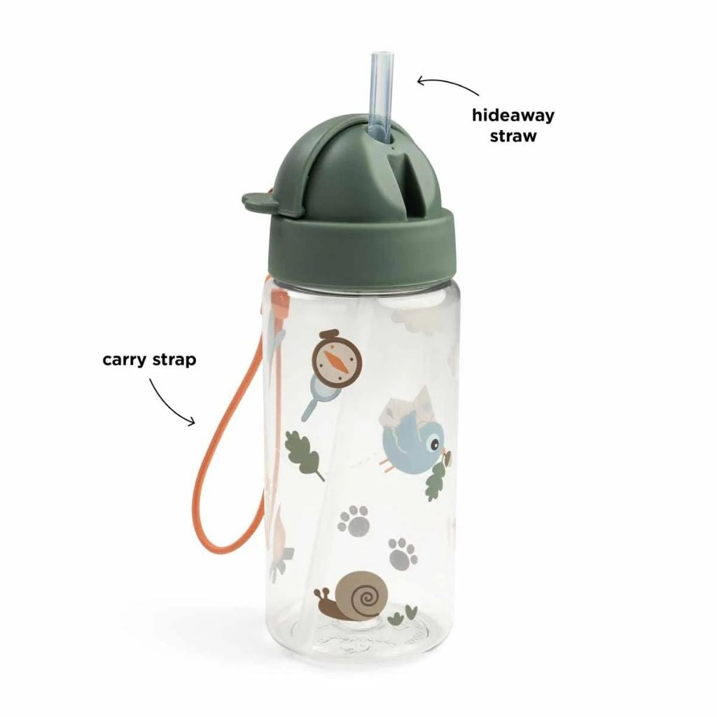 Done by Deer Gourde Avec Paille Tiny Trails Green 350 ml