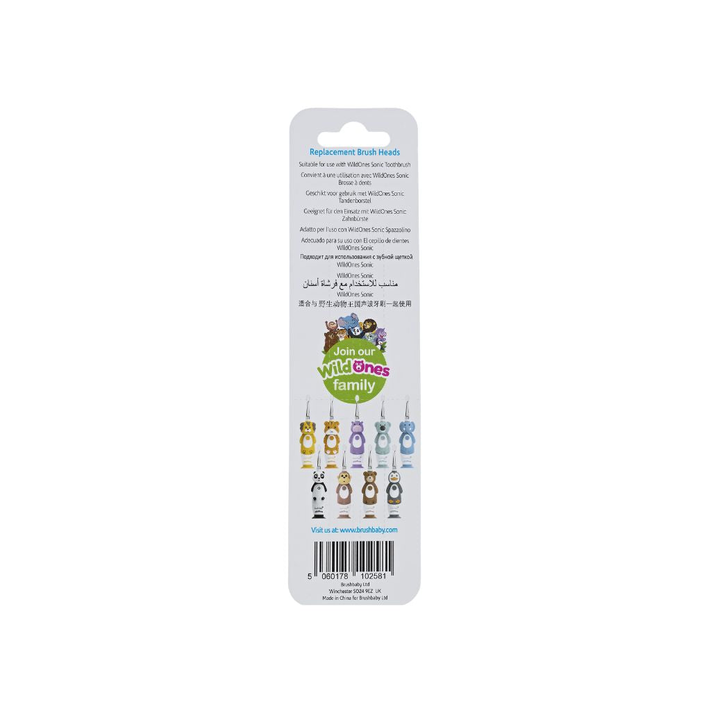 brush-baby Tête de brosse pour brosse à dents électrique WildOnes™ - 4 pièces