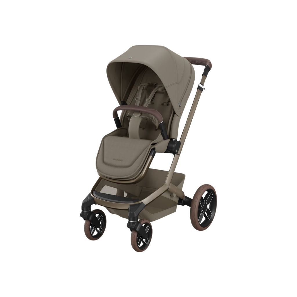 Maxi-Cosi 3-en-1 Poussette Oak Truffle + Nacelle + Coral Slide Pro Oak Truffle + Base Familyfix Slide Pro