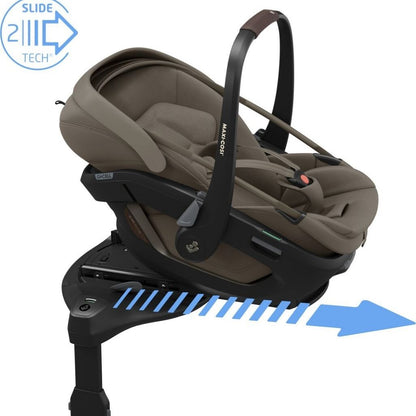 Maxi-Cosi 3-en-1 Poussette Oak Truffle + Nacelle + Coral Slide Pro Oak Truffle + Base Familyfix Slide Pro