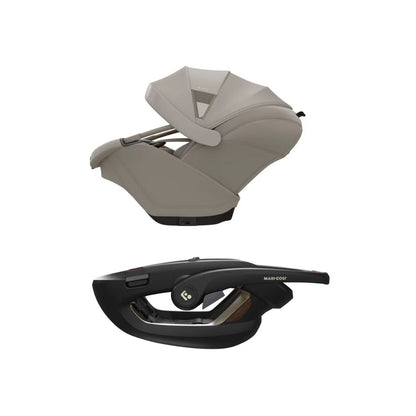 Maxi-Cosi 3-en-1 Poussette Fame Sapphire Sand + Nacelle + Coral Slide Sapphire Sand + Base Familyfix Slide Pro