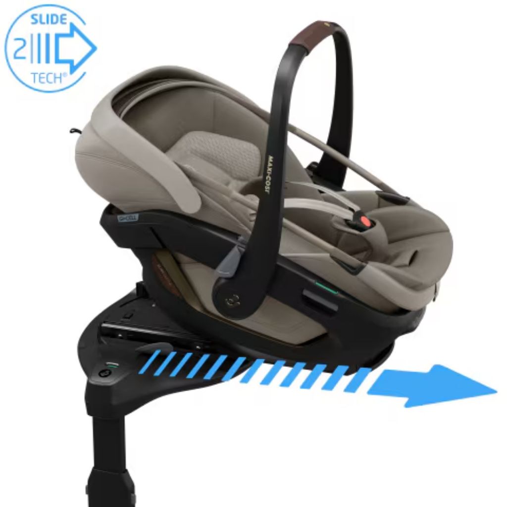 Maxi-Cosi 3-en-1 Poussette Fame Sapphire Sand + Nacelle + Coral Slide Sapphire Sand + Base Familyfix Slide Pro