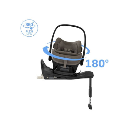Maxi-Cosi 3-in-1 Kinderwagen Fame Oak Truffle + Draagmand + Pebble Slide Pro Oak Truffle + Basis Familyfix Slide Pro
