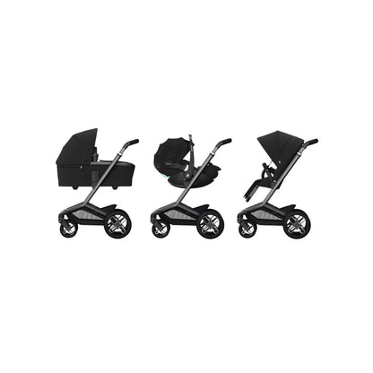 Maxi-Cosi 3-en-1 Poussette Fame Onyx Black + Nacelle + Pebble Slide Pro Onyx Black + Base Familyfix Slide Pro