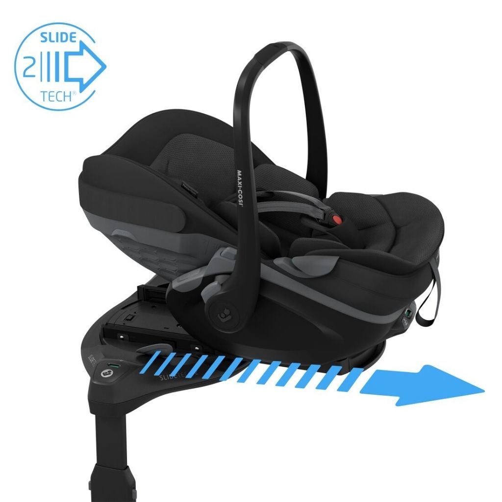 Maxi-Cosi 3-en-1 Poussette Fame Onyx Black + Nacelle + Pebble Slide Pro Onyx Black + Base Familyfix Slide Pro