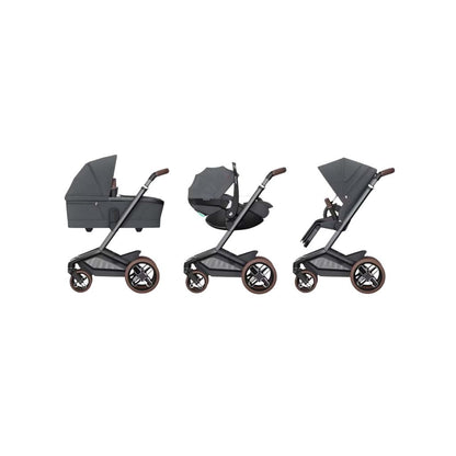 Maxi-Cosi 3-en-1 Poussette Fame Moon Graphite + Nacelle + Pebble Slide Pro Moon Graphite + Base Familyfix Slide Pro