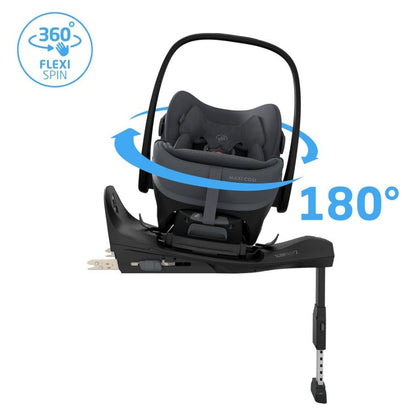Maxi-Cosi 3-en-1 Poussette Fame Moon Graphite + Nacelle + Pebble Slide Pro Moon Graphite + Base Familyfix Slide Pro