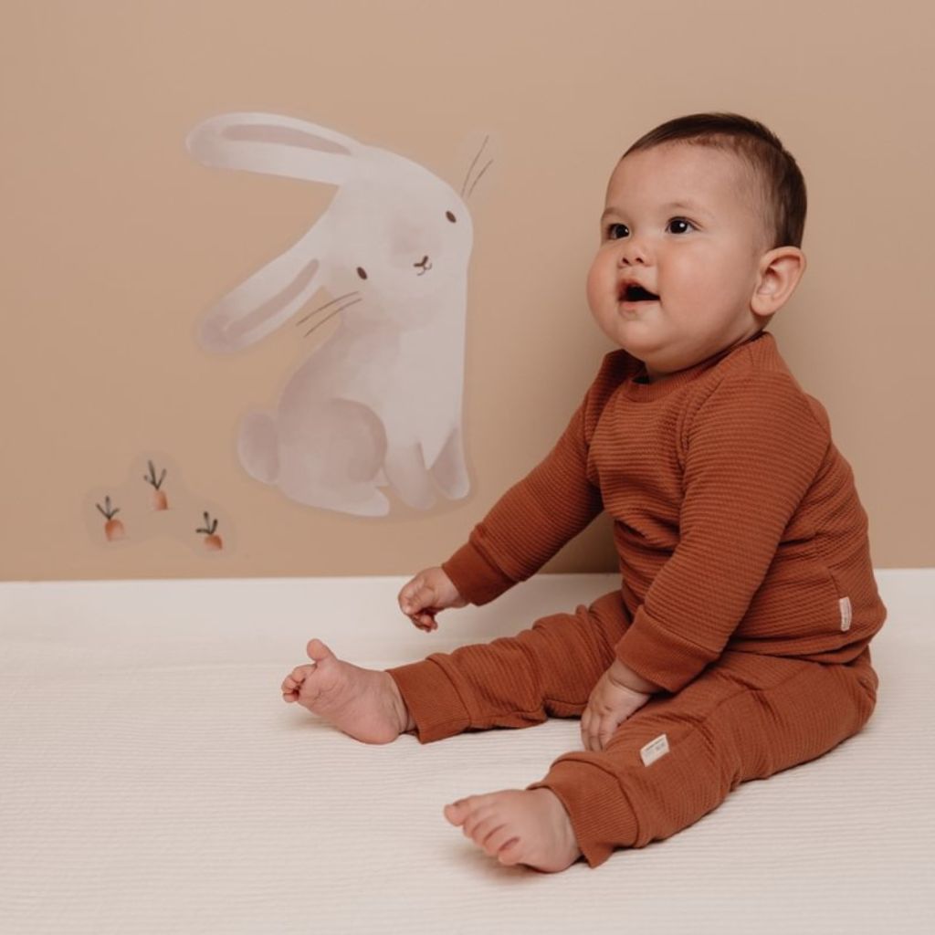 Little Dutch Sticker mural Newborn Naturals Baby Bunny A4 - 3 pièces