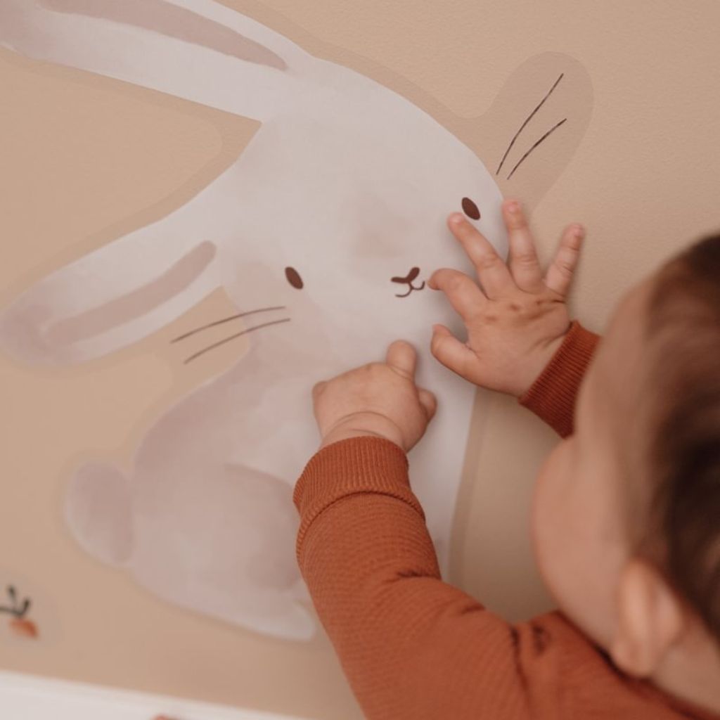 Little Dutch Sticker mural Newborn Naturals Baby Bunny A4 - 3 pièces