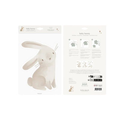 Little Dutch Sticker mural Newborn Naturals Baby Bunny A4 - 3 pièces