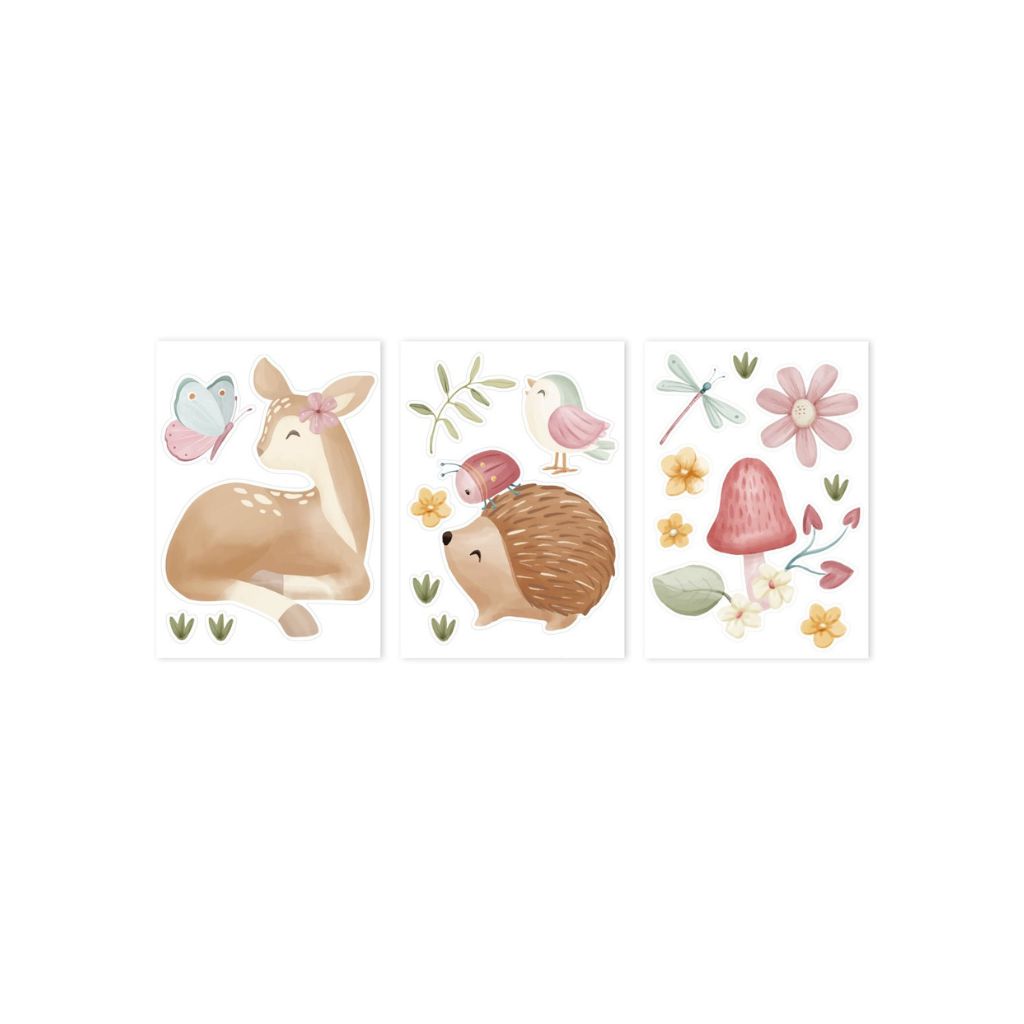 Little Dutch Muursticker Fairy Garden A4 - 3 stuks
