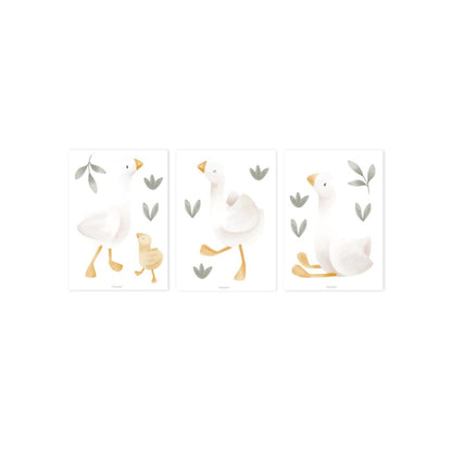 Little Dutch Sticker mural Newborn Naturals Little Goose A4 - 3 pièces