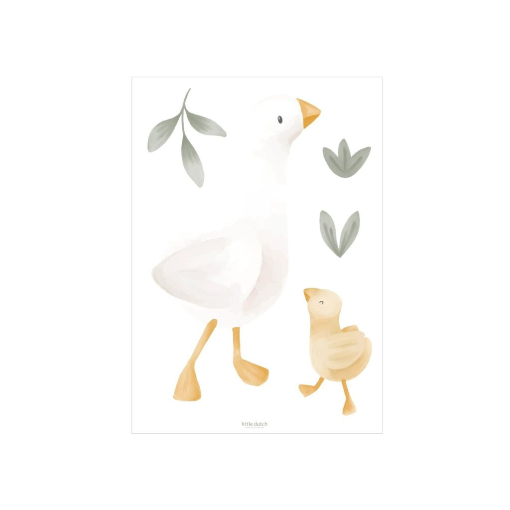 Little Dutch Sticker mural Newborn Naturals Little Goose A4 - 3 pièces