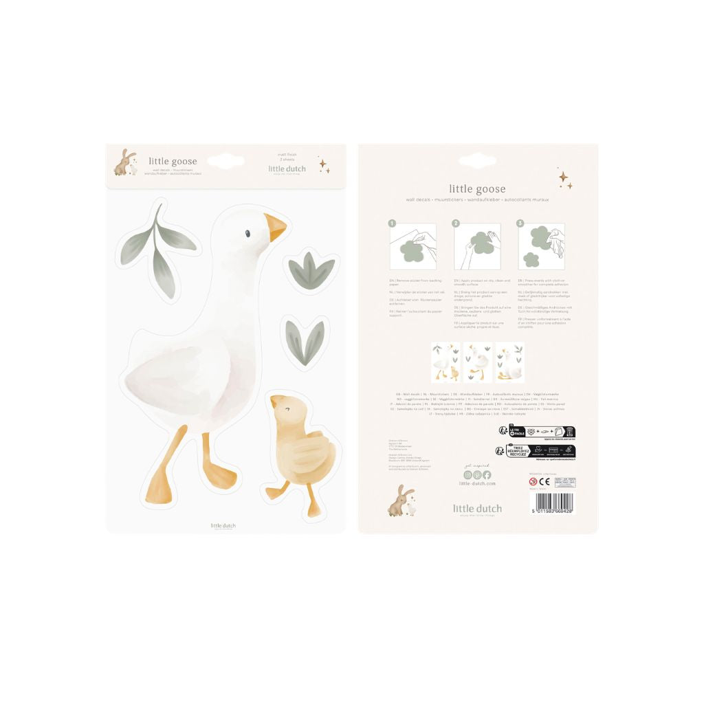 Little Dutch Sticker mural Newborn Naturals Little Goose A4 - 3 pièces