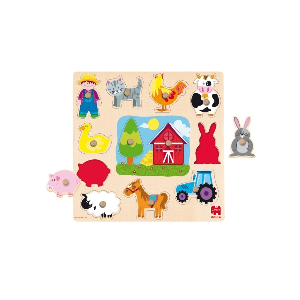 Jumbo Houten Puzzel Goula Boerderij - 12 Stuks
