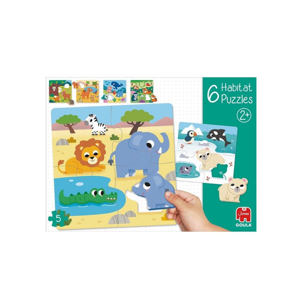 Jumbo  Puzzle Goula Habitat Des Animaux - 6 Pièces