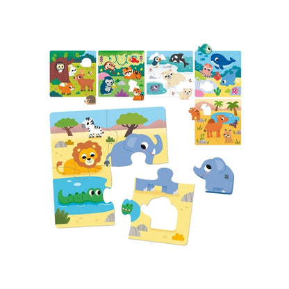 Jumbo  Puzzle Goula Habitat Des Animaux - 6 Pièces