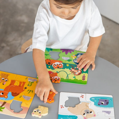 Jumbo  Puzzle Goula Habitat Des Animaux - 6 Pièces