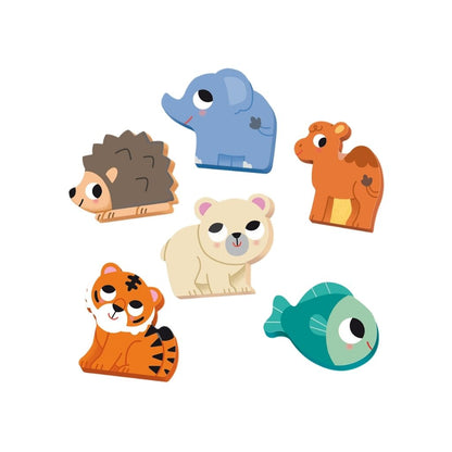 Jumbo  Puzzle Goula Habitat Des Animaux - 6 Pièces