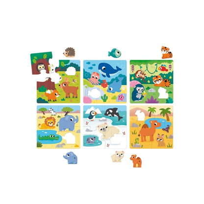 Jumbo  Puzzle Goula Habitat Des Animaux - 6 Pièces