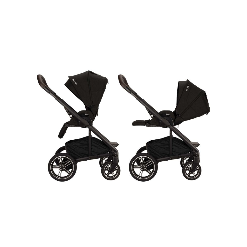 Nuna 3-in-1 Kinderwagen Mixx Next Caviar-Chocolate + Draagmand Caviar + Draagbare autostoel Groep 0+ Pipa Urbn Caviar