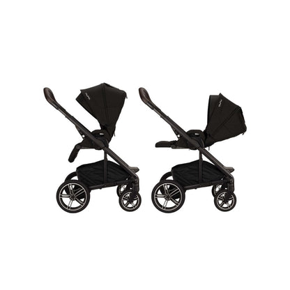 Nuna 3-in-1 Kinderwagen Mixx Next Caviar-Chocolate + Draagmand Caviar + Draagbare autostoel Groep 0+ Pipa Urbn Caviar