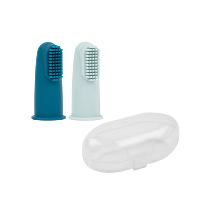 Nattou Tandenborstel Silicoon Blue - 2 Stuks