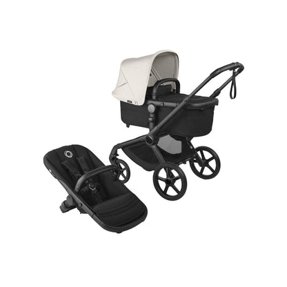 Bugaboo 2-en-1 Poussette  Fox 5 Renew Misty White + Nacelle Misty White (Châssis Black)