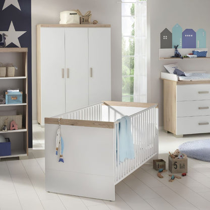 Transland Babybed / Peuterbed Hilja Eik Bordeaux Meegroeibed B 70 x L 140 cm Chalk-White