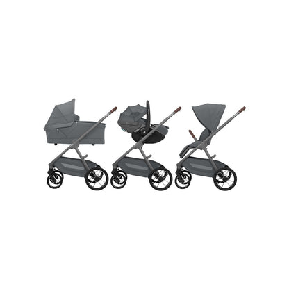 Maxi-Cosi 2-in-1 Poussette Oxford+ Moon Graphite + Nacelle Pliable Moon Graphite