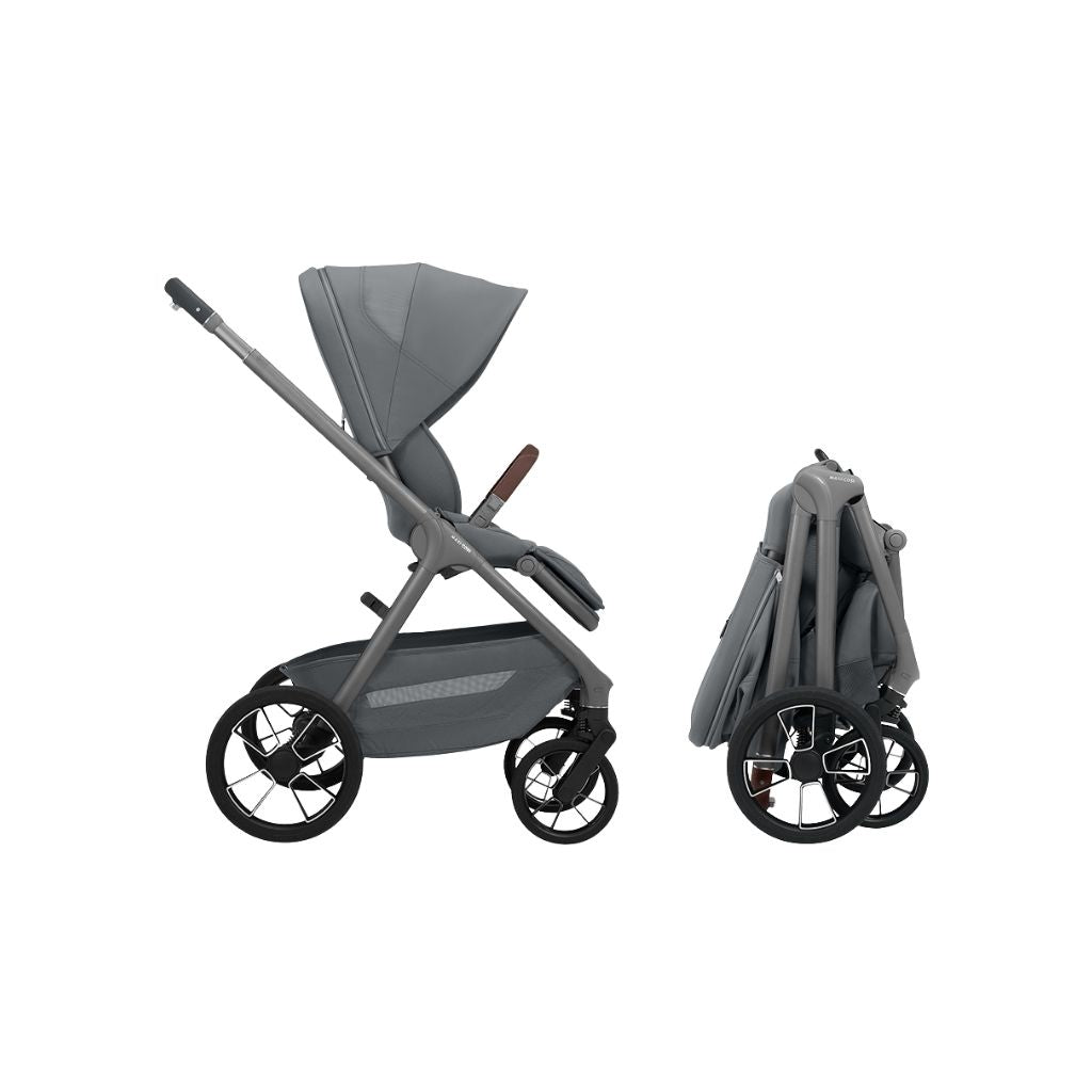 Maxi-Cosi 2-in-1 Poussette Oxford+ Moon Graphite + Nacelle Pliable Moon Graphite