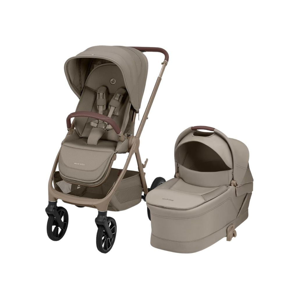 Maxi-Cosi 2-in-1 Poussette Oxford+ Oak Truffle + Nacelle Pliable Oak Truffle