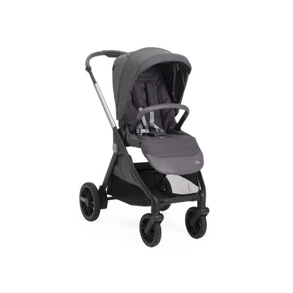 Chicco 3-in-1 Kinderwagen Trio Bellagio Black Satin + Draagmand Flexi Black Satin + Draagbare autostoel Groep 0+ First Seat Recline i-Size Black Satin + Basis i-size 360°