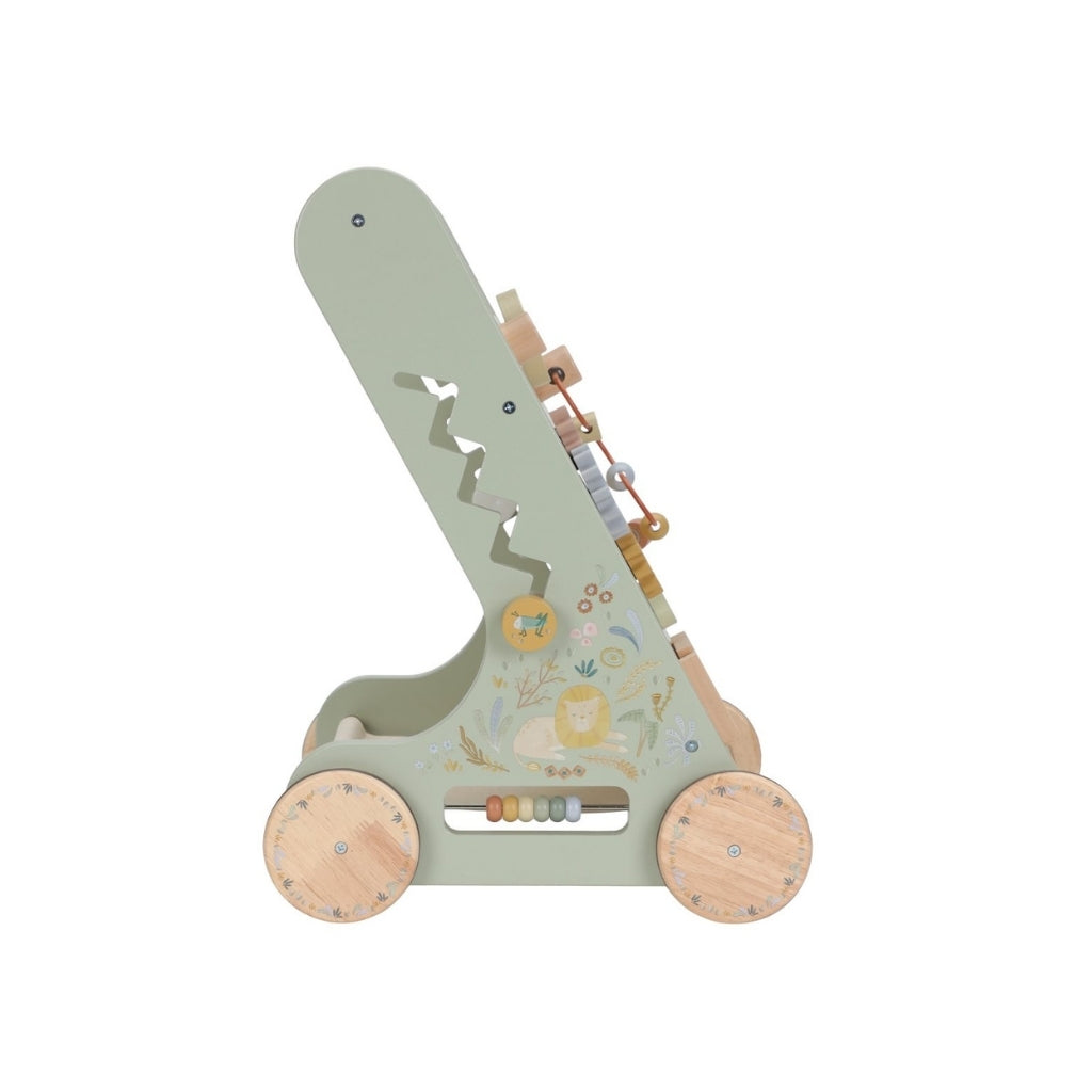 Little Dutch Chariot d'activités En Bois Safari Friends Vert 