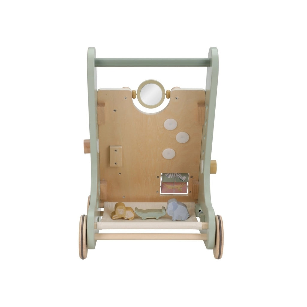Little Dutch Chariot d'activités En Bois Safari Friends Vert 