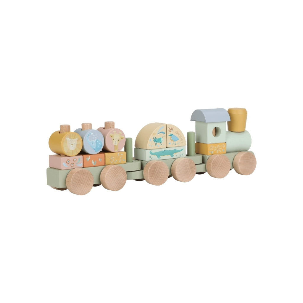 Little Dutch Train De Blocs Safari Friends Multi