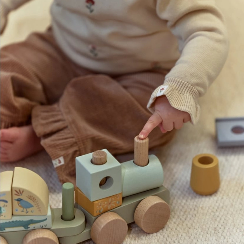 Little Dutch Train De Blocs Safari Friends Multi