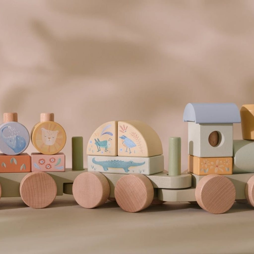 Little Dutch Train De Blocs Safari Friends Multi