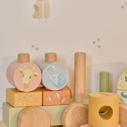 Little Dutch Train De Blocs Safari Friends Multi