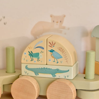 Little Dutch Train De Blocs Safari Friends Multi